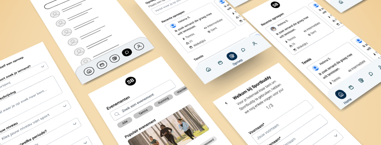 high fidelity wireframes sportbuddy