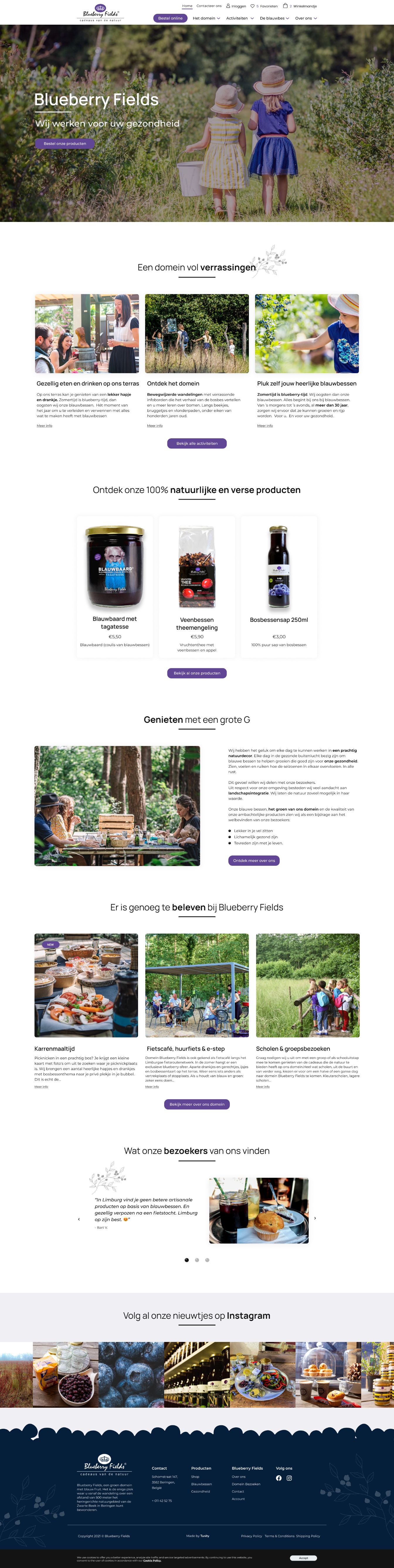 Website design for Blueberry Fields &copy; 2021