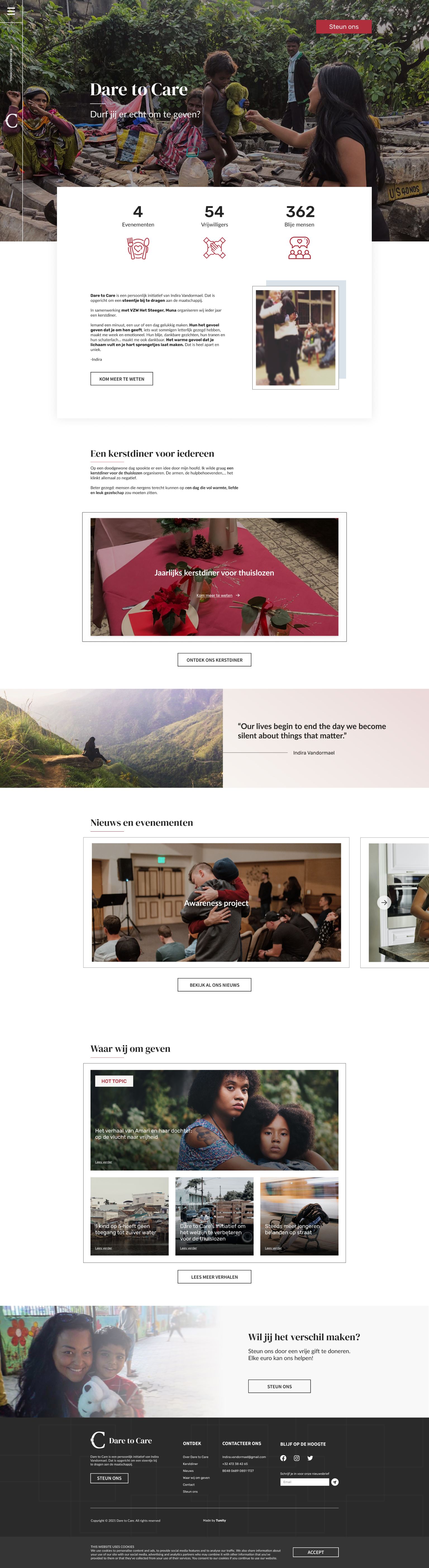 Website design for a charity &copy; 2021