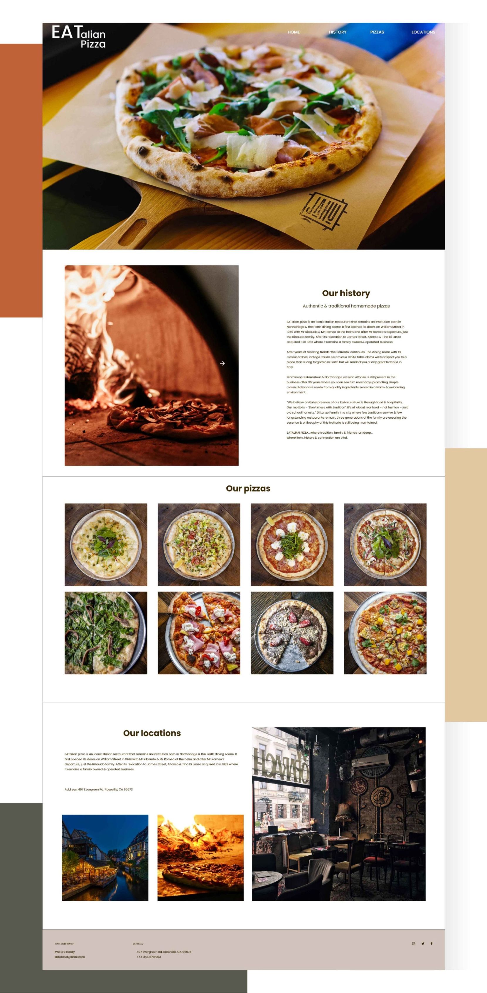 Website design for a pizzeria &copy; 2019