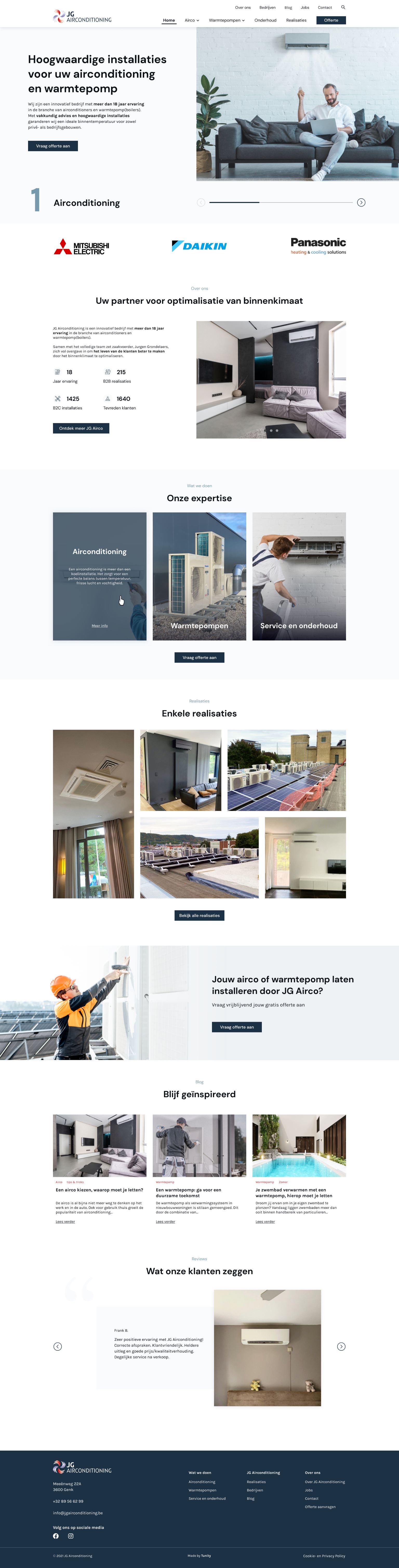Website design for an airconditioning company &copy; 2021